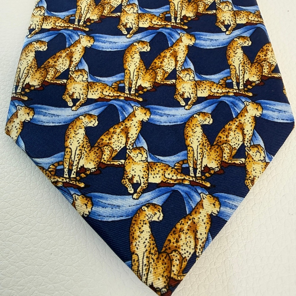 Richel Cheetah Endangered Species Limited Edition Silk‎ Tie Mens Necktie 58x3.5